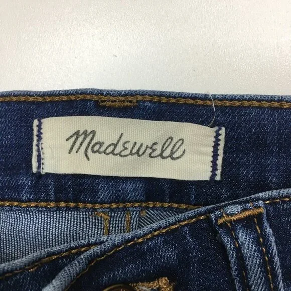 MADEWELL Med Wash 10" High Rise 5 Pocket Logo Hardware Skinny Jeans - Picture 2 of 12